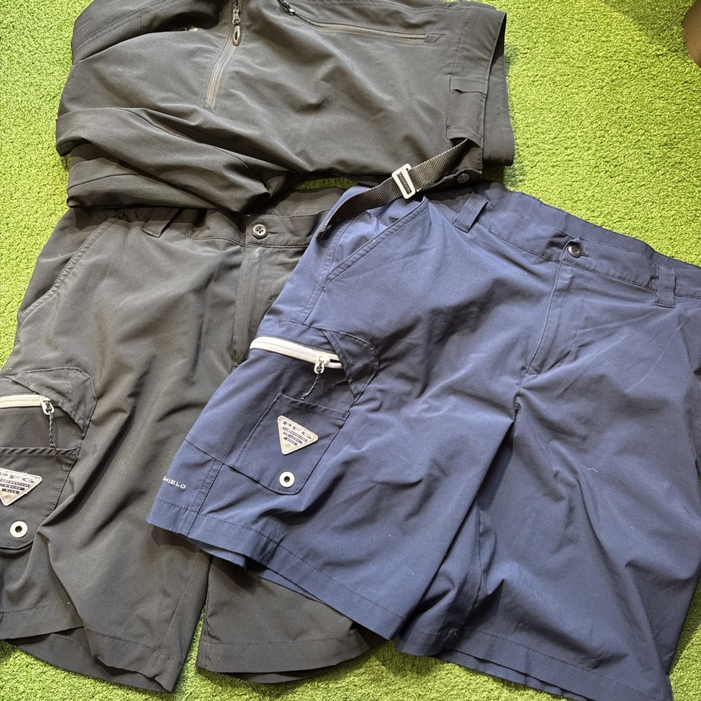 LOT OF 3 Columbia PFG Shorts Mens 34 Black Omni-Shield Performance One Pants